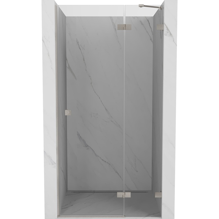 Mexen Lunar usi de dus batante dreapta 75 cm, transparent, nichel periat - 834-075-000-97-00-P