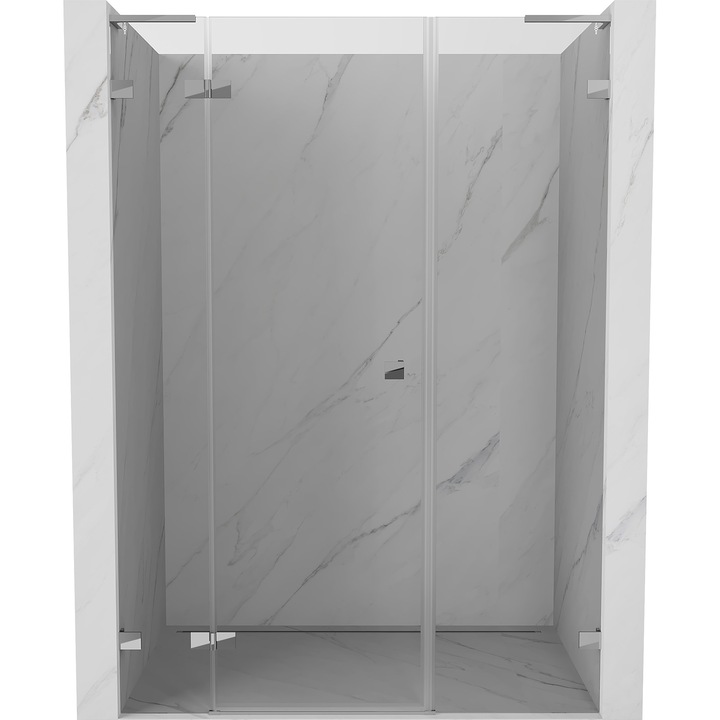 Mexen Lunar L usa de dus cu deschidere pe stanga 120 cm, transparenta, crom - 834SL-120-050-01-00-L