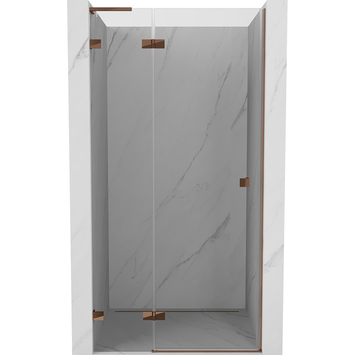 Mexen Lunar L usi de dus cu balamale stanga 125 cm, transparent, aur roz - 834L-125-000-60-00-L