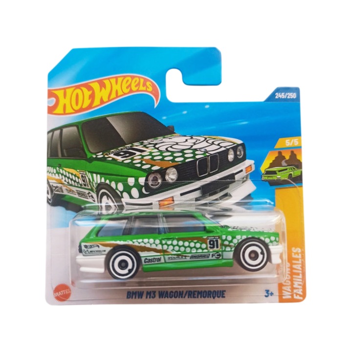 Masinuta Hot Wheels BMW M3 Wagon, verde, scara 1:64 - model 2025
