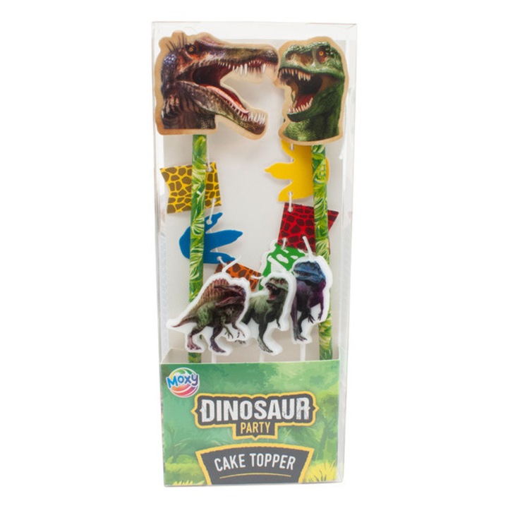 Decoratiune pentru tort Moxy, Model dinozauri, Multicolor