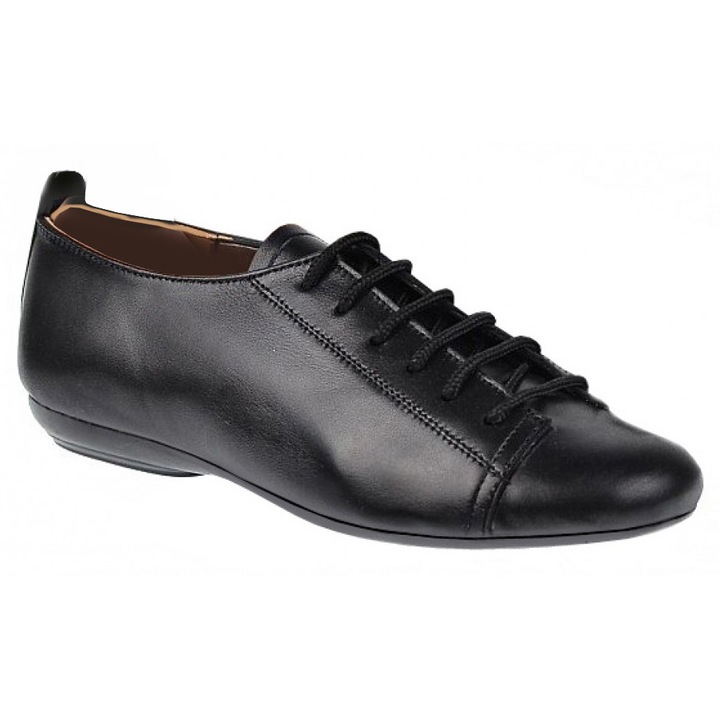 Pantofi dama casual din piele naturala cu varf lac 200621, Negru