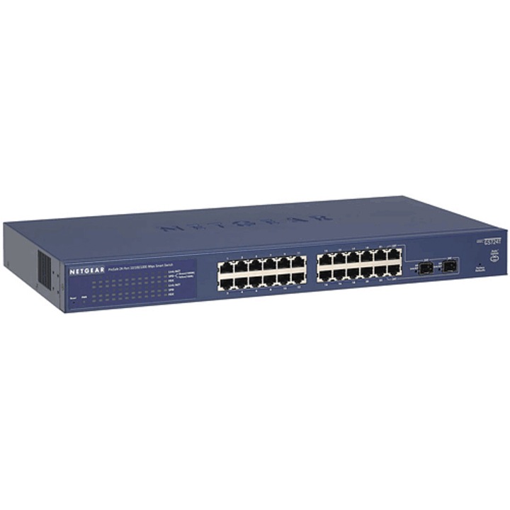 NetGear GS724TS Switch Stackable Smart Managed 24 x 10/100/1000, MTBF 282515 óra