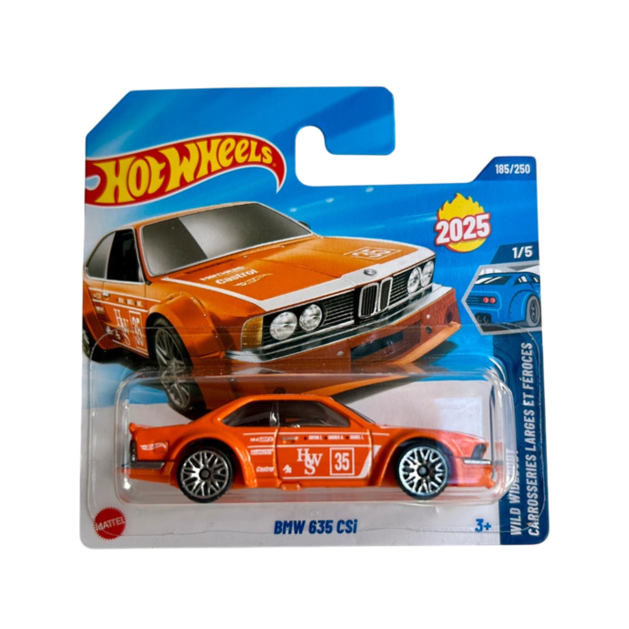 Masinuta Hot Wheels BMW 635 CSi, portocaliu, scara 1:64 - model