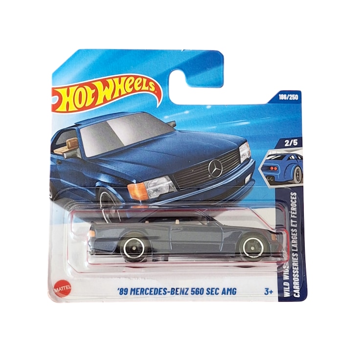 Количка Hot Wheels 89' Mercedes-Benz 560 SEC AMG, синя, мащаб 1:64 - модел 2025