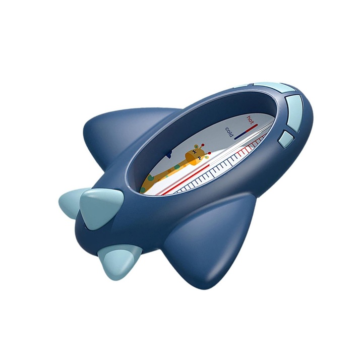 Termometru de Baie 2 in 1, Comando Kids, pentru Copii si Bebelusi, Rezistent la Apa, Fara Mercur, Precizie Ridicata, Multifunctional, Compact, Model Avion, Albastru