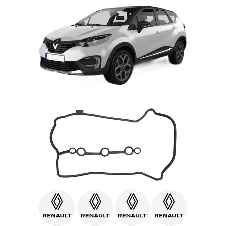 Set garnitura chiuloasa capac culbutori RENAULT CAPTUR I (J5_, H5_) 0.9 TCe 90 din 2013 KW 66 CP 90 CMC 898, Auto, Elring, 4x Stikere auto cu RENAULT