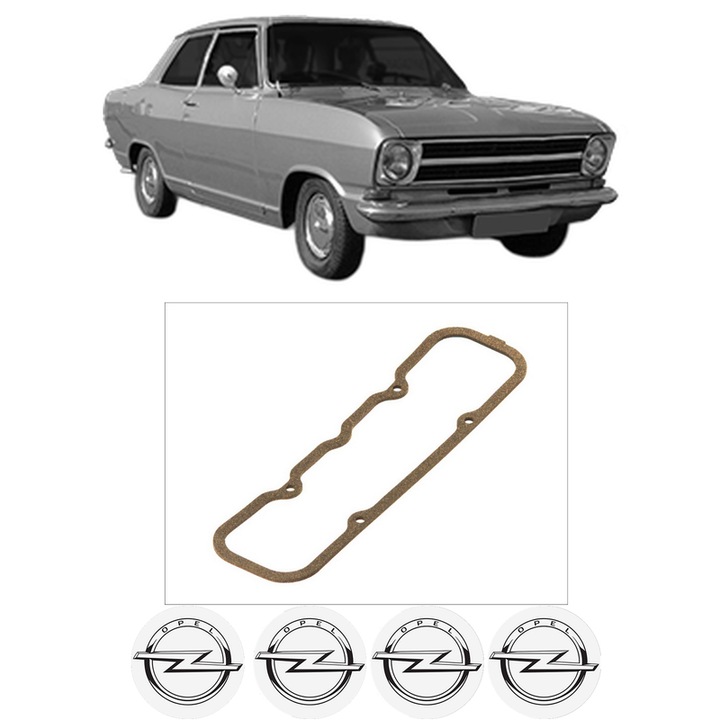 Set garnitura chiuloasa capac culbutori OPEL KADETT B 1.1 din 1965-1971 KW 33 CP 45 CMC 1078, Auto, Elring, 4x Stikere auto cu OPEL