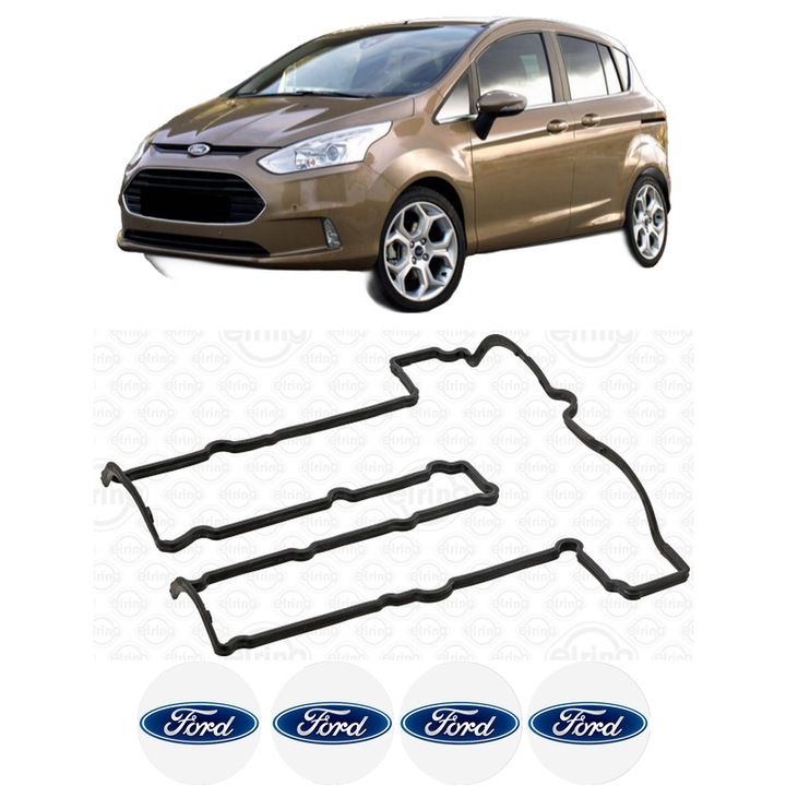 Set garnitura chiuloasa capac culbutori FORD B-MAX (JK) 1.0 EcoBoost din 2016 KW 103 CP 140 CMC 998, Auto, Elring, 4x Stikere auto cu FORD