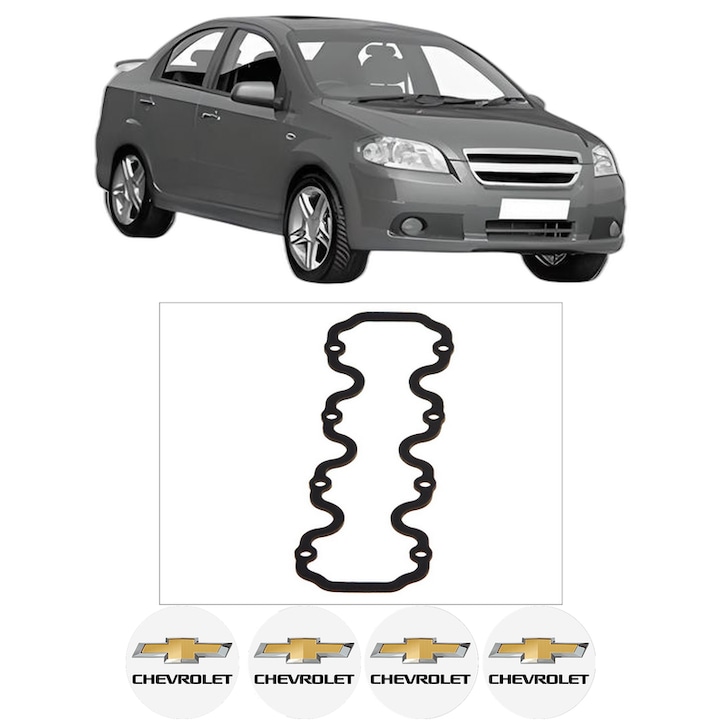 Set garnitura chiuloasa capac culbutori CHEVROLET AVEO / KALOS Hatchback (T250, T255) 1.2 din 2006 KW 53 CP 72 CMC 1150, Auto, Elring, 4x Stikere auto cu CHEVROLET