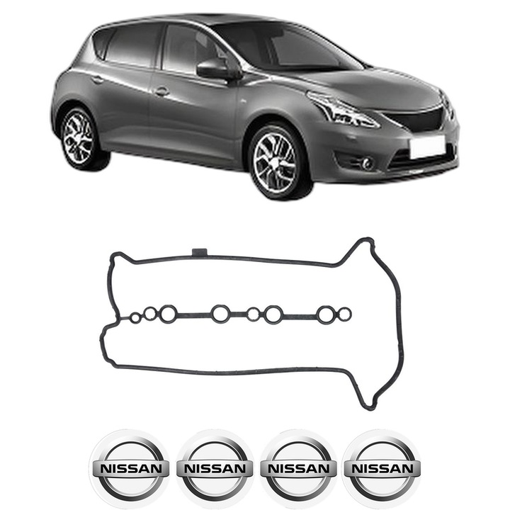 Set garnitura chiuloasa capac culbutori NISSAN PULSAR Hatchback (C13) 1.2 DIG-T din 2014 KW 85 CP 115 CMC 1197, Auto, Elring, 4x Stikere auto cu NISSAN