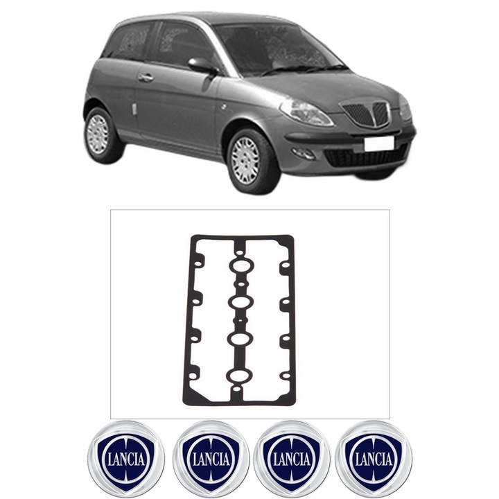 Set garnitura chiuloasa capac culbutori LANCIA YPSILON (843_) 1.4 16V (843.AXC11, 843.AXC1B, 843.AXC1A) din 2003-2011 KW 70 CP 95 CMC 1368, Auto, Elring, 4x Stikere auto cu LANCIA