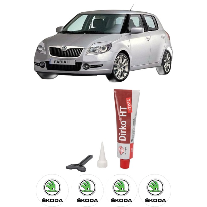 Set garnitura chiuloasa capac culbutori SKODA FABIA II (542) 1.2 LPG din 2007-2014 KW 51 CP 69 CMC 1198, Auto, Elring, 4x Stikere auto cu SKODA