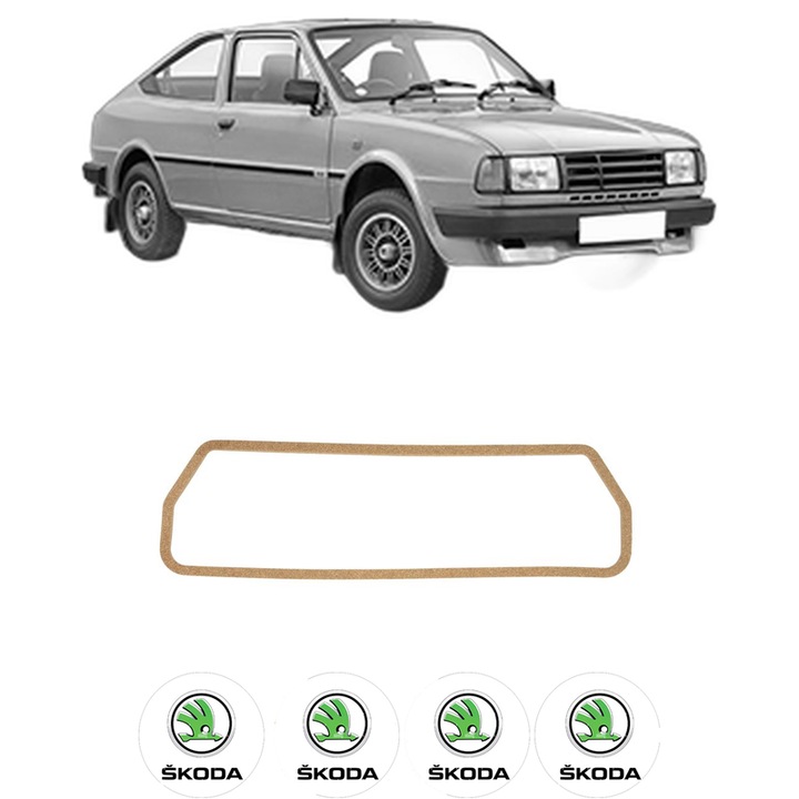 Set garnitura chiuloasa capac culbutori SKODA RAPID (120G, 130G, 135G) 1.3 (130G) din 1987-1991 KW 39 CP 53 CMC 1280, Auto, Elring, 4x Stikere auto cu SKODA