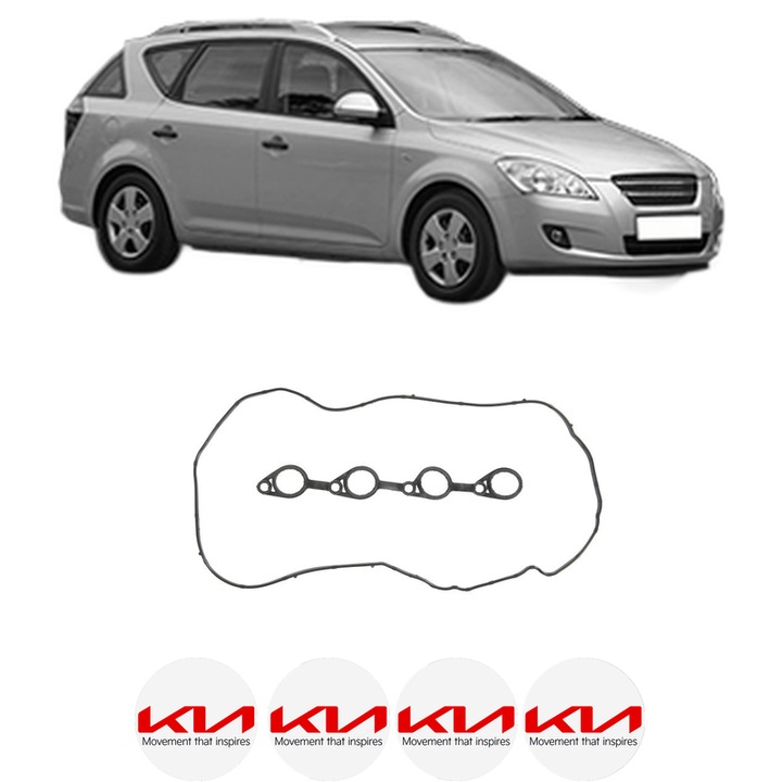 Set garnitura chiuloasa capac culbutori KIA CEE'D SW (ED) 1.6 din 2007-2012 KW 85 CP 115 CMC 1591, Auto, Elring, 4x Stikere auto cu KIA