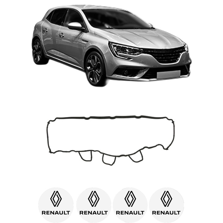 Set garnitura chiuloasa capac culbutori RENAULT MEGANE IV Hatchback (B9A/M/N_) 1.5 dCi 90 (B9A1) din 2015 KW 66 CP 90 CMC 1461, Auto, Elring, 4x Stikere auto cu RENAULT
