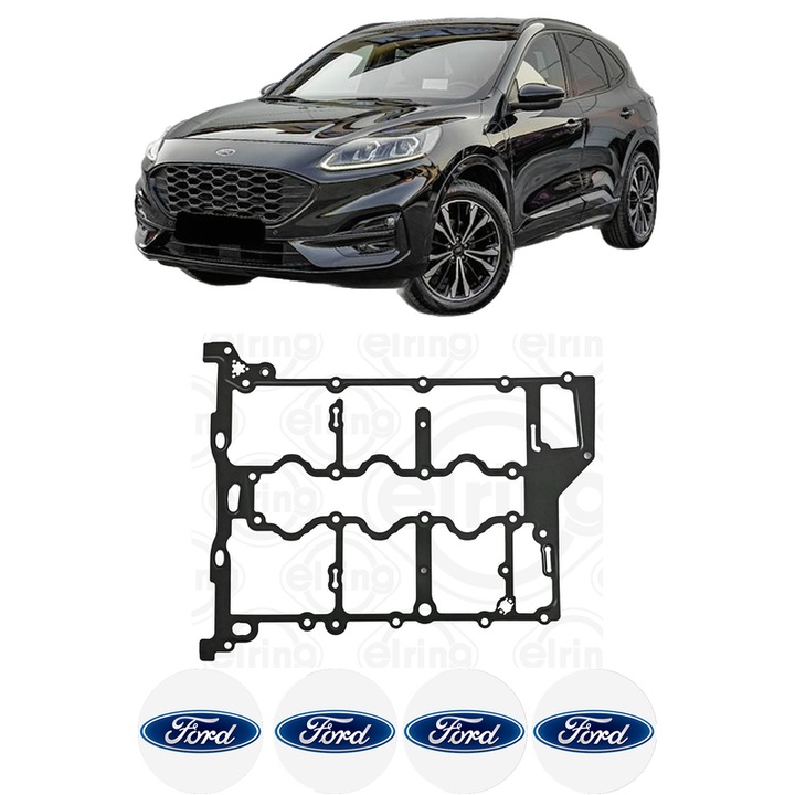Set garnitura chiuloasa capac culbutori FORD KUGA III (DFK) 1.5 EcoBoost din 2019 KW 88 CP 120 CMC 1496, Auto, Elring, 4x Stikere auto cu FORD