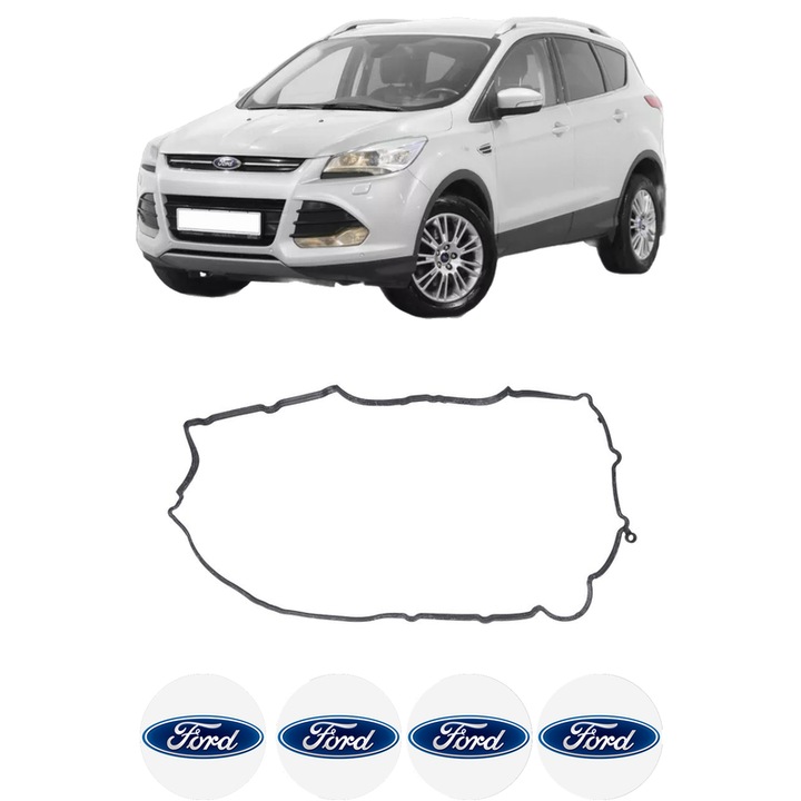 Set garnitura chiuloasa capac culbutori FORD KUGA II (DM2) 1.5 EcoBoost din 2016-2019 KW 88 CP 120 CMC 1499, Auto, Elring, 4x Stikere auto cu FORD