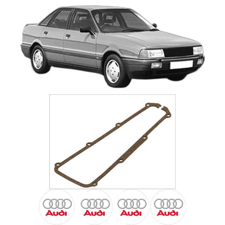 Set garnitura chiuloasa capac culbutori AUDI 80 B3 Saloon (893, 894, 8A2) 2.0 E din 1990-1991 KW 85 CP 115 CMC 1984, Auto, Elring, 4x Stikere auto cu AUDI