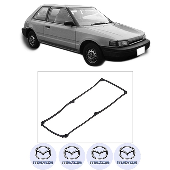 Set garnitura chiuloasa capac culbutori MAZDA 323 C IV (BG) 1.6 16V (BG6Z) din 1991-1994 KW 65 CP 88 CMC 1597, Auto, Elring, 4x Stikere auto cu MAZDA
