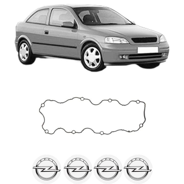 Set garnitura chiuloasa capac culbutori OPEL ASTRA G Hatchback (T98) 1.6 (F08, F48) din 2000-2005 KW 62 CP 84 CMC 1598, Auto, Elring, 4x Stikere auto cu OPEL