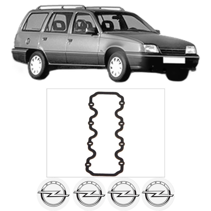 Set garnitura chiuloasa capac culbutori OPEL KADETT E Estate (T85) 1.8 i (C15, C35, D15, D35) din 1985-1991 KW 66 CP 90 CMC 1796, Auto, Elring, 4x Stikere auto cu OPEL