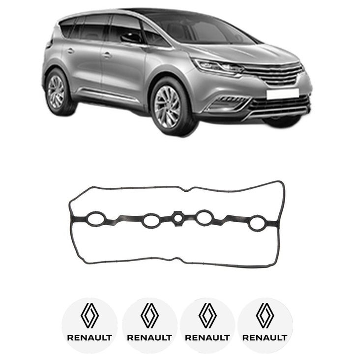Set garnitura chiuloasa capac culbutori RENAULT ESPACE V (JR_) 1.8 TCe 225 din 2016-2023 KW 165 CP 225 CMC 1798, Auto, Elring, 4x Stikere auto cu RENAULT