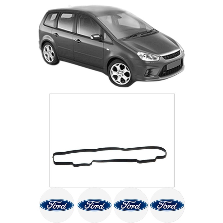 Set garnitura chiuloasa capac culbutori FORD C-MAX (DM2) 1.6 TDCi din 2007-2010 KW 66 CP 90 CMC 1560, Auto, Elring, 4x Stikere auto cu FORD