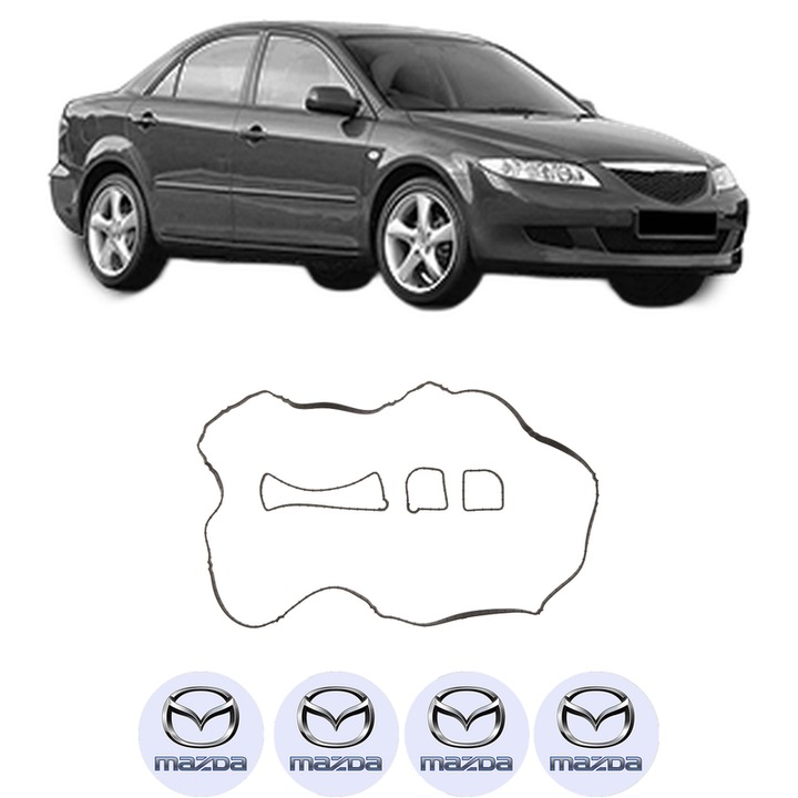 Set garnitura chiuloasa capac culbutori MAZDA 6 Saloon (GG) 1.8 din 2002-2007 KW 88 CP 120 CMC 1798, Auto, Elring, 4x Stikere auto cu MAZDA