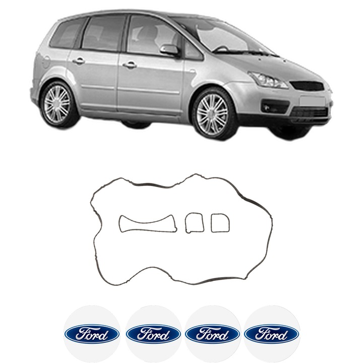 Set garnitura chiuloasa capac culbutori FORD FOCUS C-MAX (DM2) 1.8 din 2003-2007 KW 88 CP 120 CMC 1798, Auto, Elring, 4x Stikere auto cu FORD