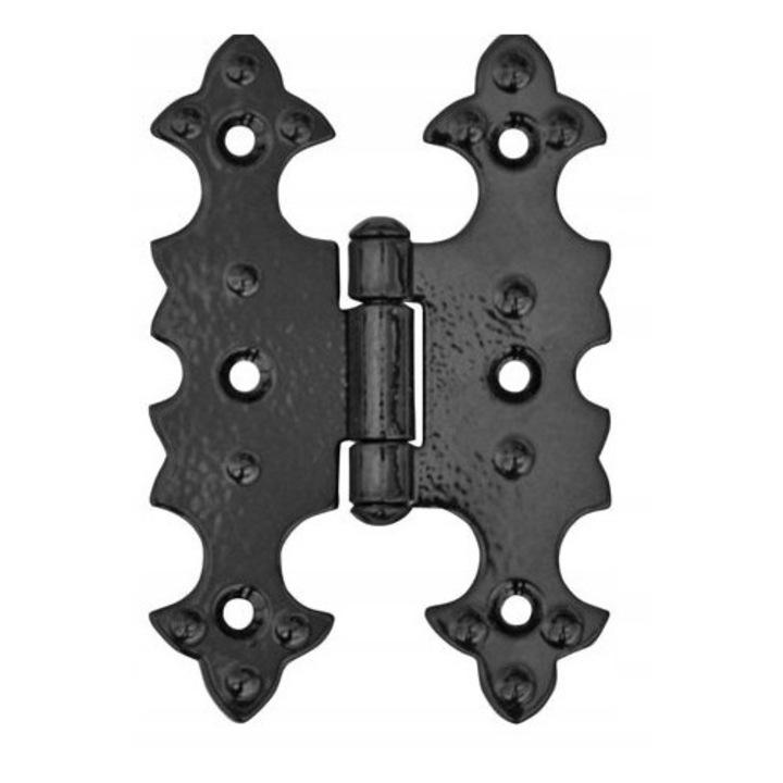 Balama, Feinz, Z 06, Material Metal, Grosime Tabla 1.7 mm, Gauri De Montaj Fi 3 mm, Unghi De Deschidere 180 °, 80 x 50 mm, Negru Mat