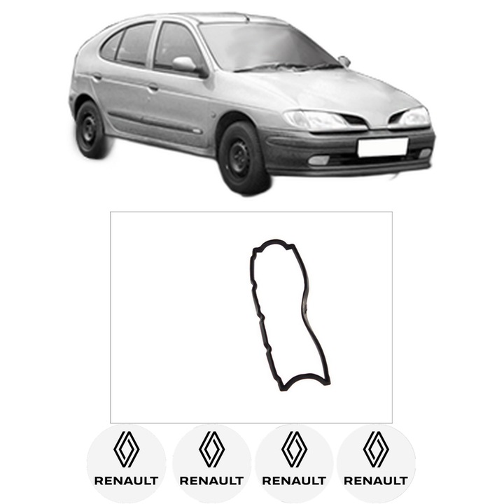 Set garnitura chiuloasa capac culbutori RENAULT MEGANE I (BA0/1_) 1.9 TDI din 1996-2003 KW 69 CP 94 CMC 1870, Auto, Elring, 4x Stikere auto cu RENAULT