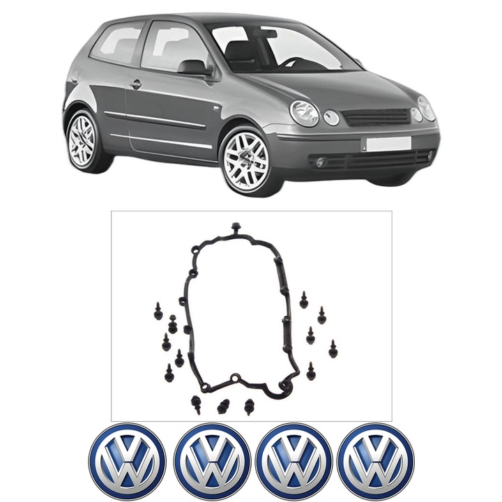 Set garnitura chiuloasa capac culbutori Volkswagen POLO IV (9N_, 9A_) 1.9 SDI din 2001-2009 KW 47 CP 64 CMC 1896, Auto, Elring, 4x Stikere auto cu Volkswagen