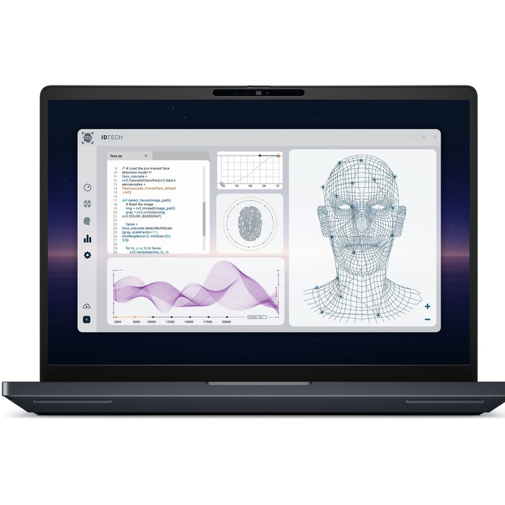 Лаптоп Dell Pro Max 16 Plus MB16250 с Intel Core Ultra 7 265HX (2.3/5.3GHz, 36M), 32 GB, 1TB M.2 NVMe SSD, NVIDIA RTX PRO 1000 8GB GDDR7, Windows 11 Pro, Черен