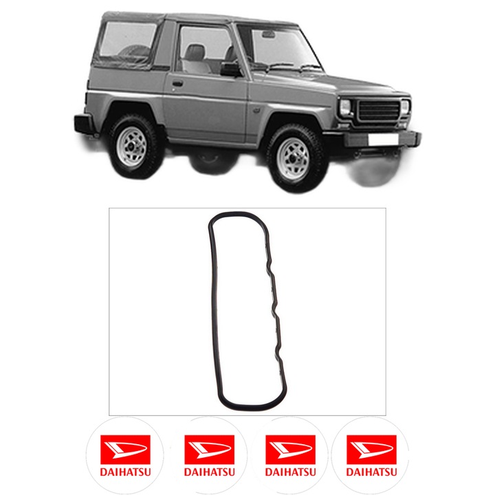 Set garnitura chiuloasa capac culbutori DAIHATSU ROCKY Soft Top (F7, F8) 2.0 (F70, F75, F80, F85) din 1985-1993 KW 65 CP 88 CMC 1998, Auto, Elring, 4x Stikere auto cu DAIHATSU
