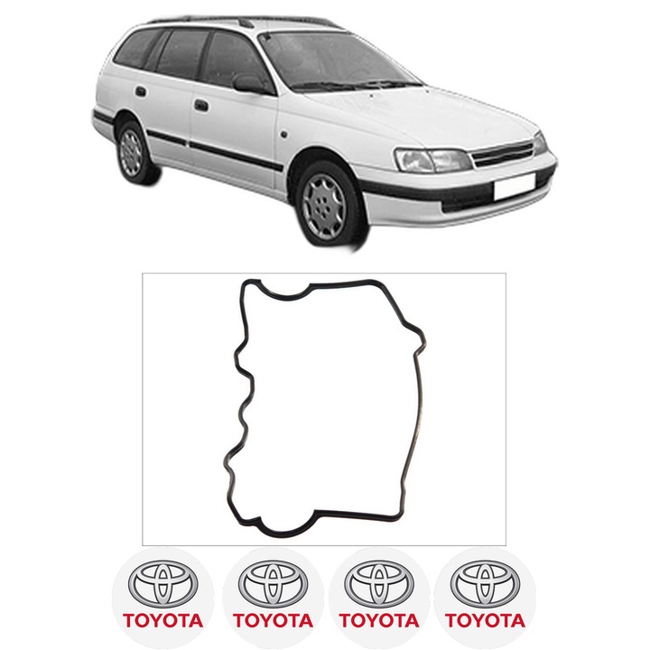Set garnitura chiuloasa capac culbutori TOYOTA CARINA E VI Sportswagon (_T19_) 2.0 i (ST191_, ST191R) din 1995-1997 KW 93 CP 126 CMC 1998, Auto, Elring, 4x Stikere auto cu TOYOTA
