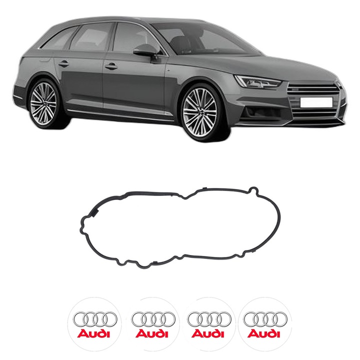 Set garnitura chiuloasa capac culbutori AUDI A4 B9 Avant (8W5, 8WD) 40 TDI quattro din 2018-2020 KW 140 CP 190 CMC 1968, Auto, Elring, 4x Stikere auto cu AUDI