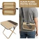 Scaun pliant tip rucsac, Yulinland®, Multifunctional, scaun pliabil, 600D Oxford, Cadru de metal, pentru drumetii, calatorii, plaja, gratar, kaki
