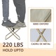 Scaun pliant tip rucsac, Yulinland®, Multifunctional, scaun pliabil, 600D Oxford, Cadru de metal, pentru drumetii, calatorii, plaja, gratar, kaki