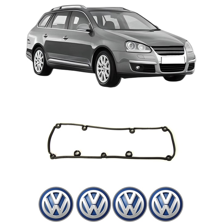 Set garnitura chiuloasa capac culbutori Volkswagen GOLF V Variant (1K5) 2.0 TDI 16V din 2007-2009 KW 103 CP 140 CMC 1968, Auto, Elring, 4x Stikere auto cu Volkswagen