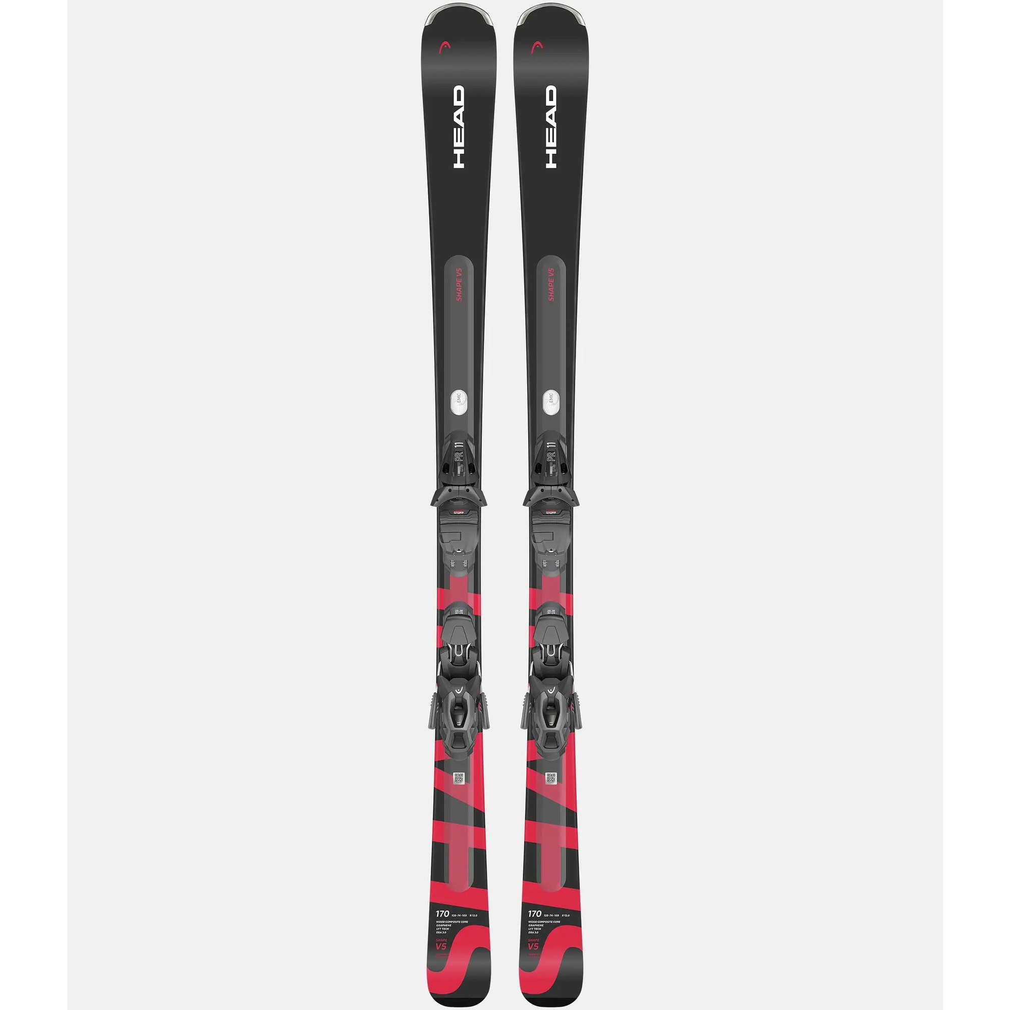 Schiuri Head V-Shape V6 cu legatura PR11 GW 85, 156cm, negru-rosu