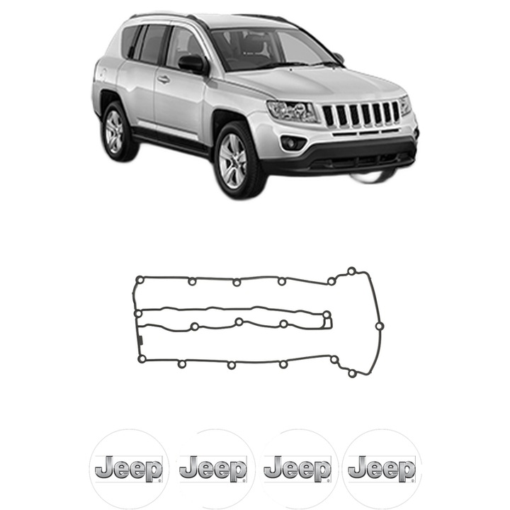 Set garnitura chiuloasa capac culbutori JEEP COMPASS (MK49) 2.2 CRD 4x4 din 2011 KW 100 CP 136 CMC 2143, Auto, Elring, 4x Stikere auto cu JEEP