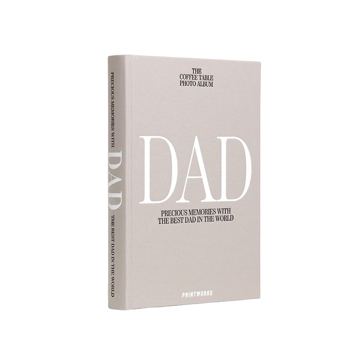 Album foto Printworks, Dad, 19.5 x 28 cm, colectia Mom&Dad, coperta eleganta tip carte, 80 de poze 10 x 15 cm, 40 pagini, ideal cadou pentru parinti, gri