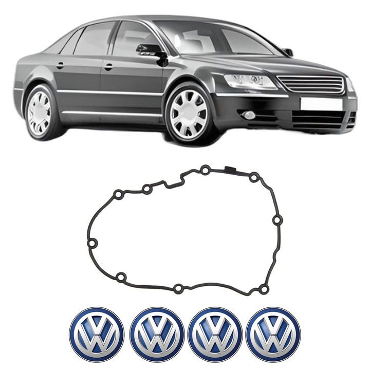 Set garnitura chiuloasa capac culbutori Volkswagen PHAETON (3D1, 3D2, 3D3, 3D4, 3D6, 3D7, 3D8, 3D9) 3.0 V6 TDI 4motion din 2013-2016 KW 180 CP 245 CMC 2967, Auto, Elring, 4x Stikere auto cu Volkswagen