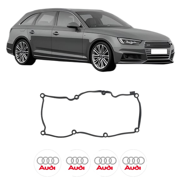 Set garnitura chiuloasa capac culbutori AUDI A4 B9 Avant (8W5, 8WD) 40 TDI Mild Hybrid quattro din 2020 KW 150 CP 204 CMC 1968, Auto, Elring, 4x Stikere auto cu AUDI