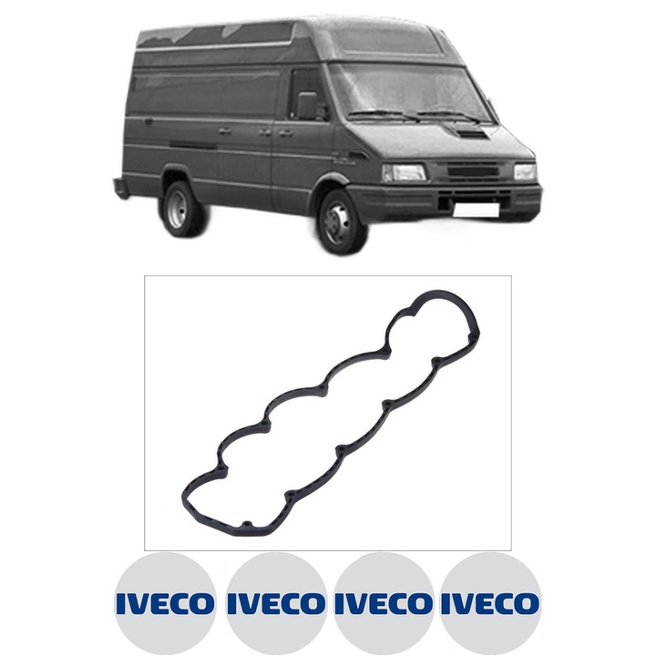Set garnitura chiuloasa capac culbutori IVECO DAILY II Van 49-12 V (13134124, 13134204, 13134211, 13134212,... din 1990-1996 KW 85 CP 116 CMC 2499, Auto, Elring, 4x Stikere auto cu IVECO