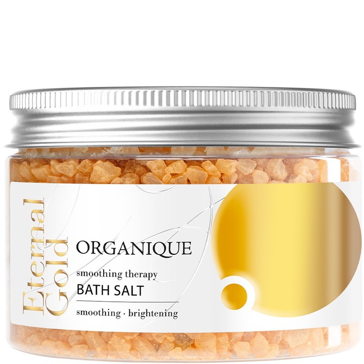 Sare de baie set ORGANIQUE Eternal Gold, 600 g, relaxare, detensionare, aurie