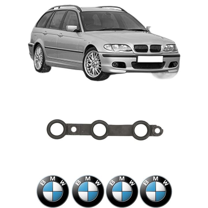 Set garnitura chiuloasa capac culbutori BMW Seria 3 Touring (E46) 320 i din 2000-2005 KW 120 CP 163 CMC 2171, Auto, Elring, 4x Stikere auto cu BMW
