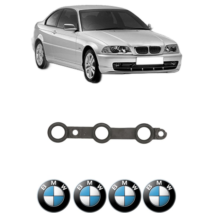 Set garnitura chiuloasa capac culbutori BMW Seria 3 (E46) 320 i din 2000-2005 KW 120 CP 163 CMC 2171, Auto, Elring, 4x Stikere auto cu BMW