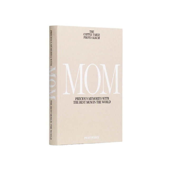 Album foto Printworks, Mom, 19.5 x 28 cm, colectia Mom&Dad, coperta eleganta tip carte, 80 de poze 10 x 15 cm, 40 pagini, ideal cadou pentru parinti, bej
